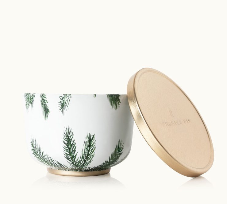 A photo of the Frasier Fir Candle Tin with Gold Lid product