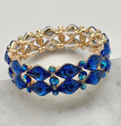 A photo of the Glitzy Stretch Bracelet In Blue product