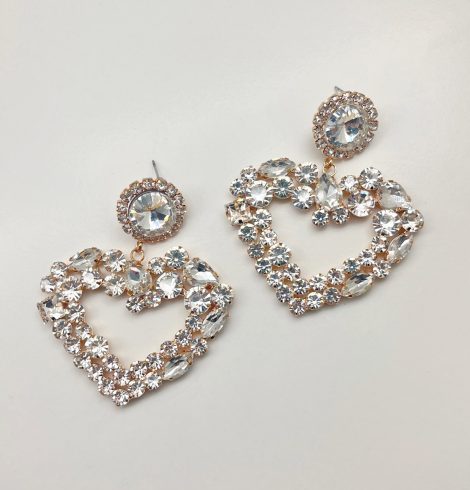 A photo of the Crystal Heart Earrings product