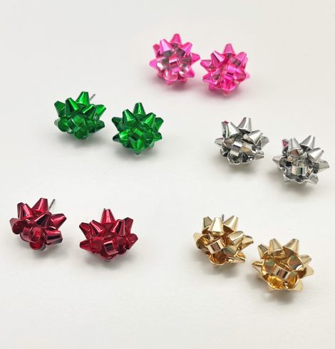 A photo of the Christmas Bow Earrings product