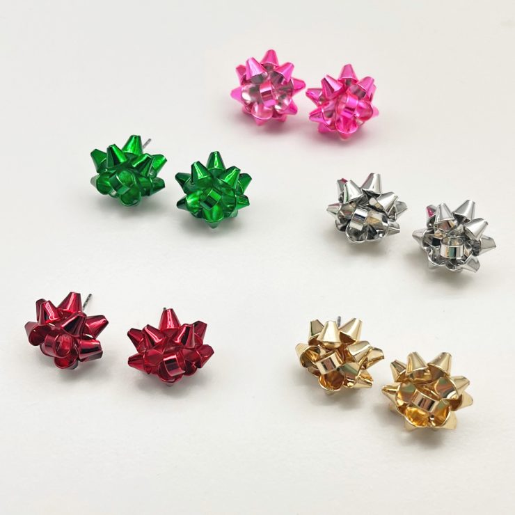 A photo of the Christmas Bow Earrings product