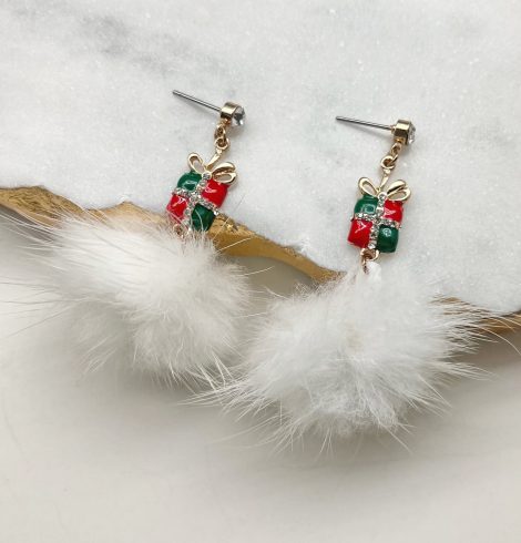 A photo of the Pom Pom Present Earrings product