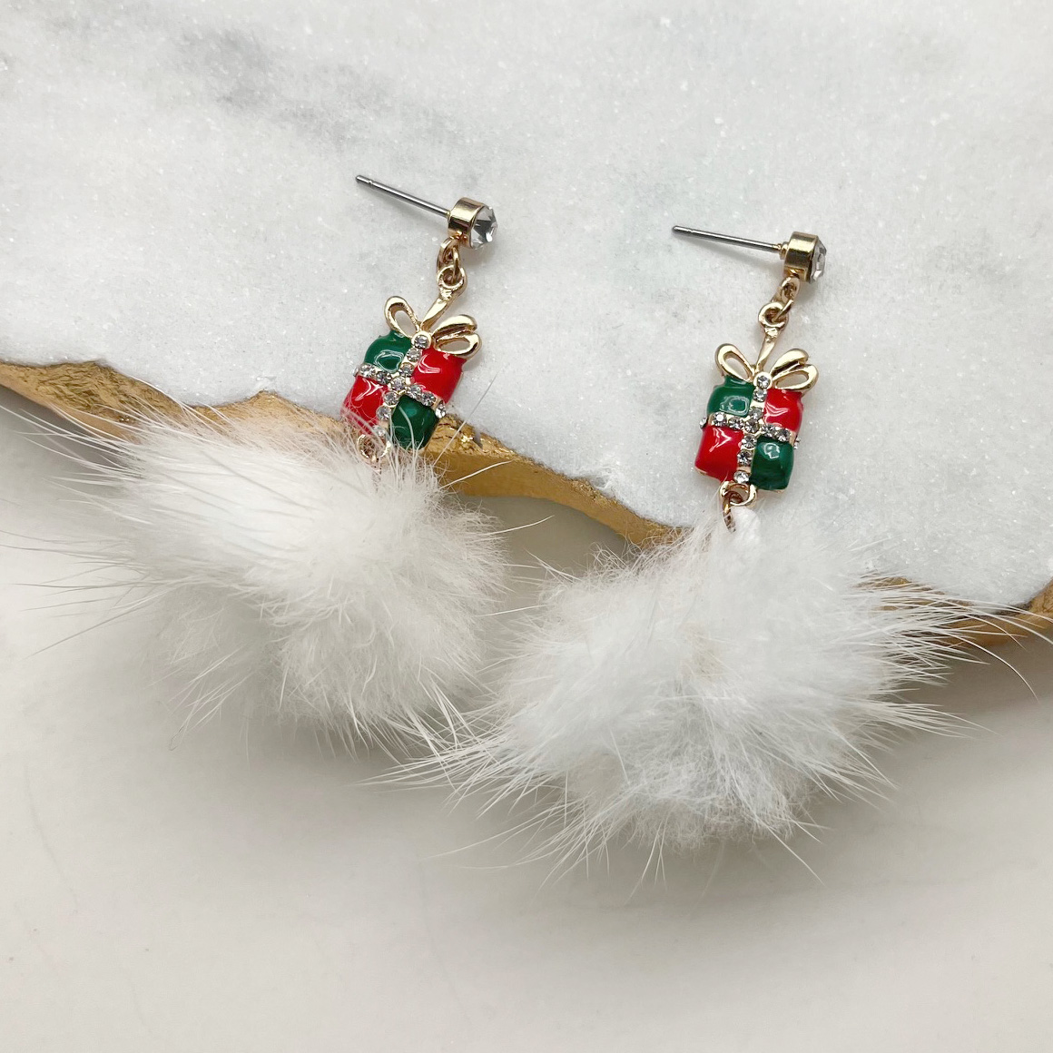 Christmas Pom Earrings