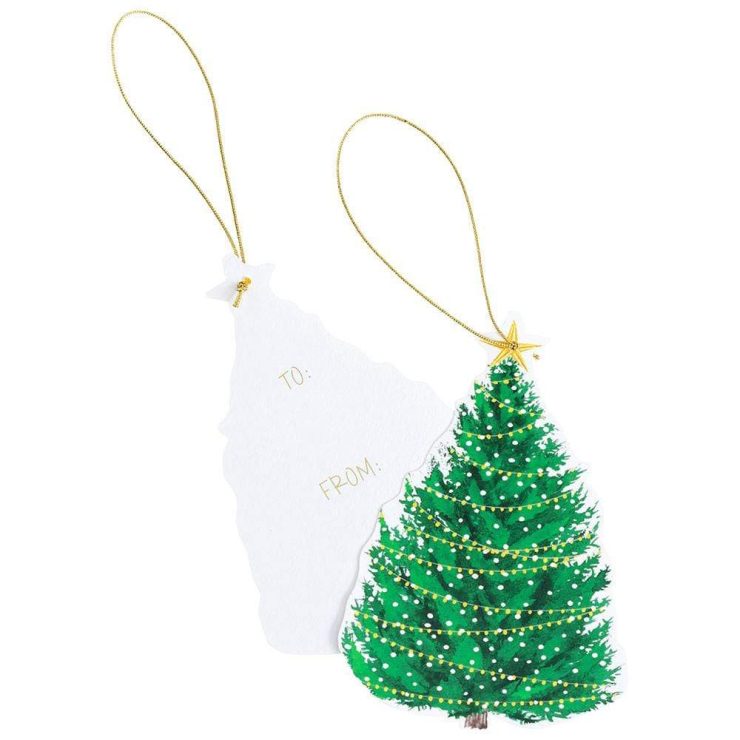 A photo of the Christmas Tree With Lights Gift Tags product