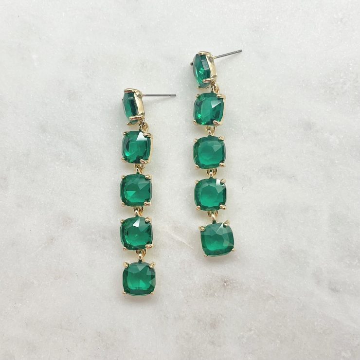 A photo of the A Little Sparkle Earrings In Emerald product