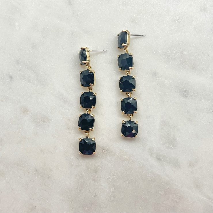 A photo of the A Little Sparkle Earrings In Black product