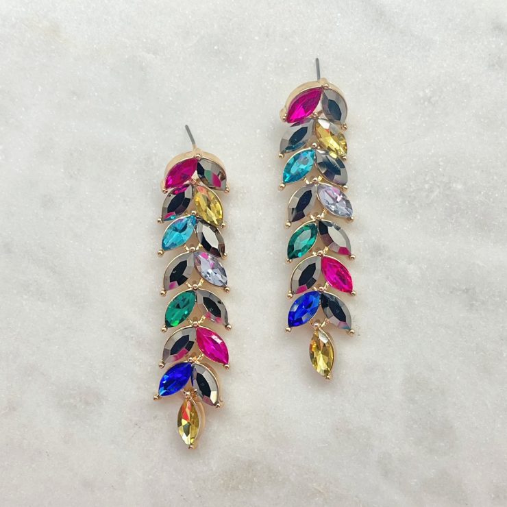 A photo of the Bejeweled Rhinestone Earrings product