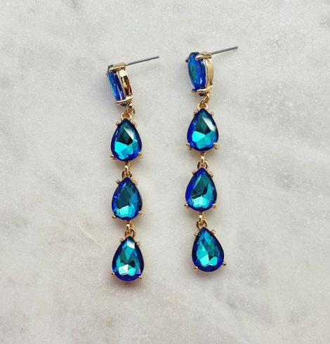 A photo of the Hidden Gem Earrings In Blue product
