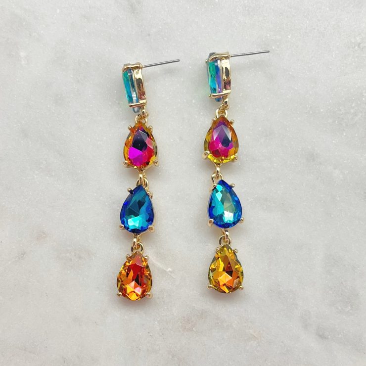 A photo of the Hidden Gem Earrings In Multi Color product