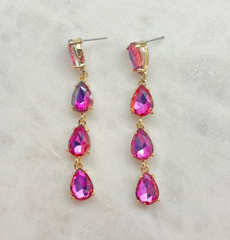 A photo of the Hidden Gem Earrings In Pink product