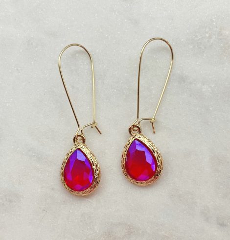 A photo of the Simple Jewel Earrings In Pink product