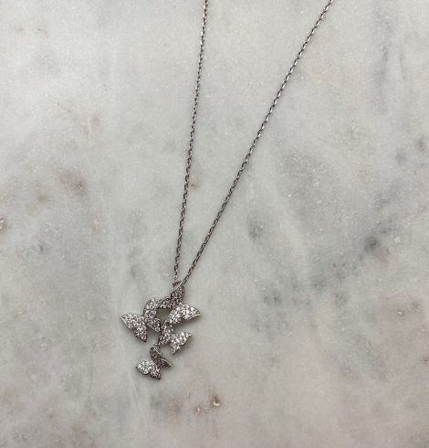 A photo of the Fly Free Butterfly Necklace product