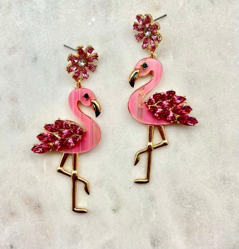 A photo of the Tropical Flamingo Earrings product
