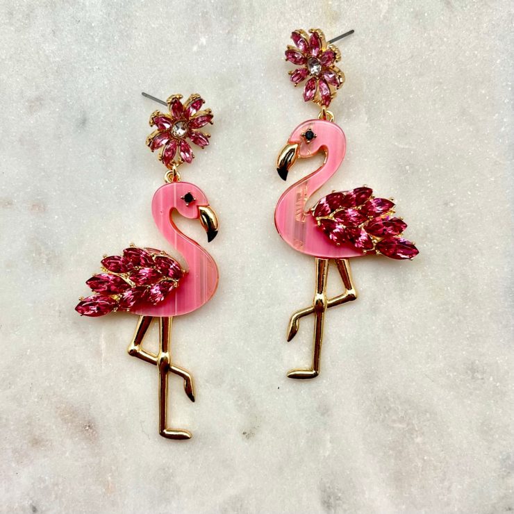A photo of the Tropical Flamingo Earrings product