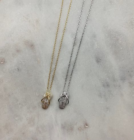 A photo of the Rhinestone Flip Flop Necklace product