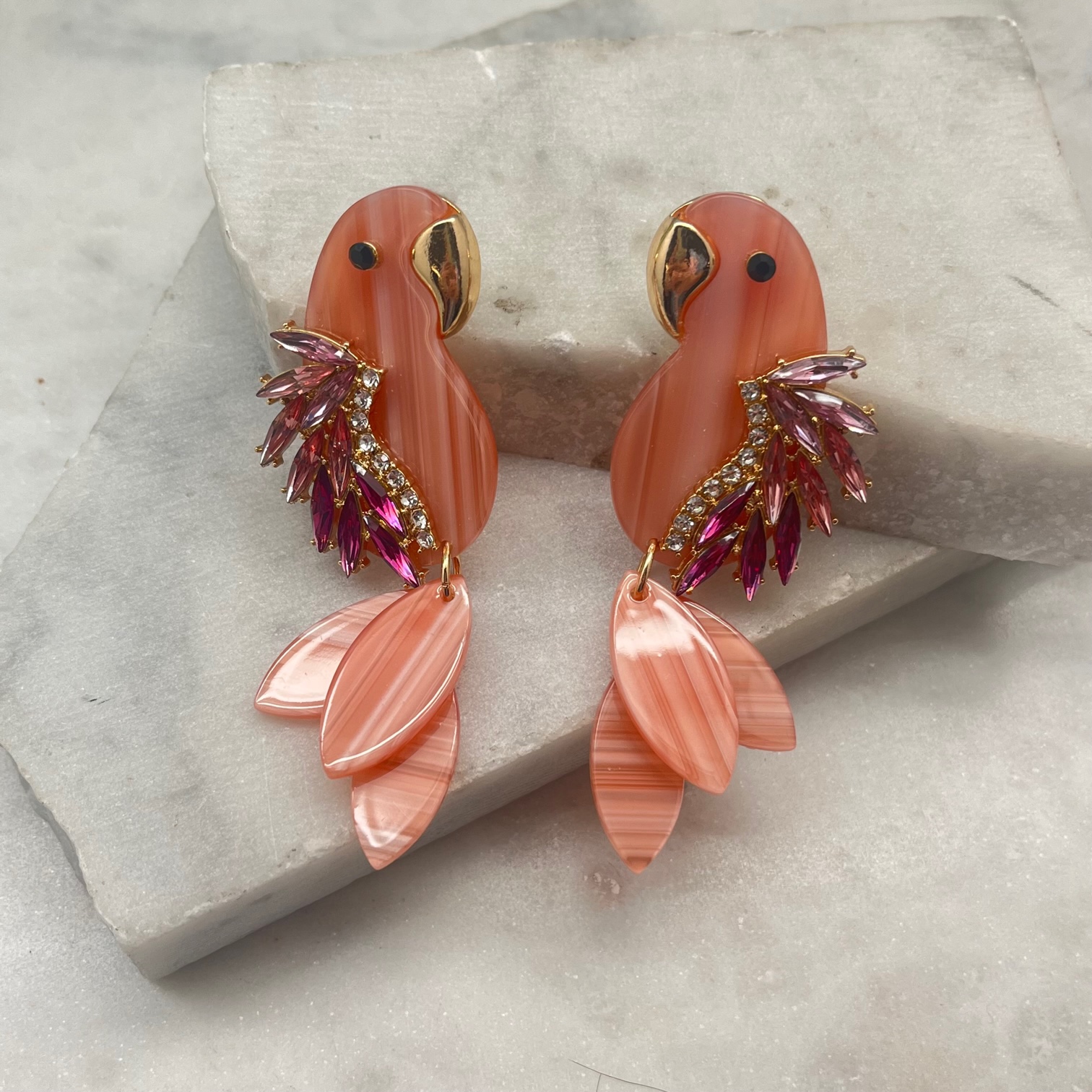 Parrot earrings store