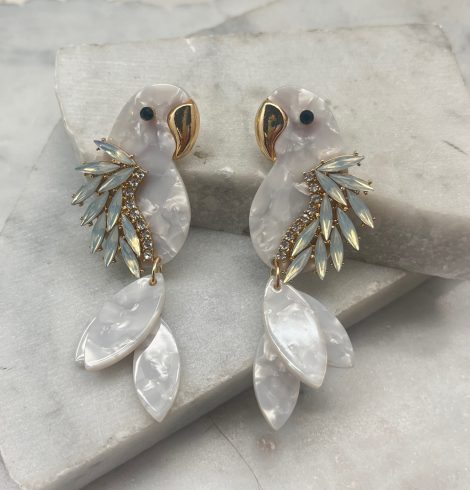A photo of the Parrot Earrings In White product