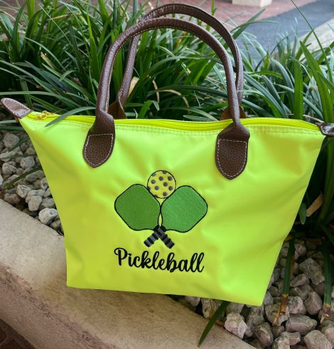 A photo of the Nylon Pickleball Tote In Neon product