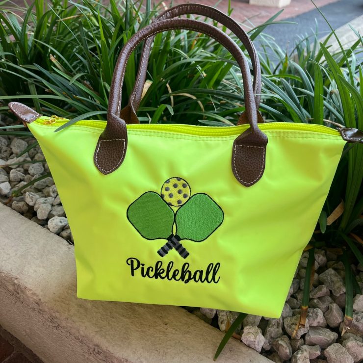 A photo of the Nylon Pickleball Tote In Neon product