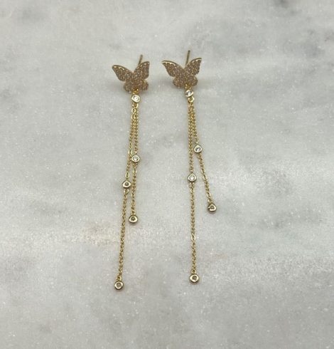 A photo of the Social Butterfly Earrings In Gold product
