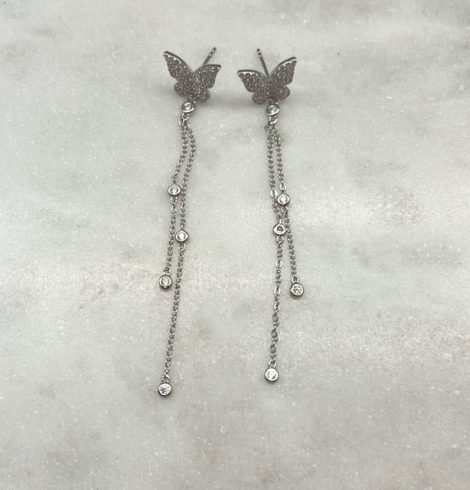 A photo of the Social Butterfly Earrings In Silver product