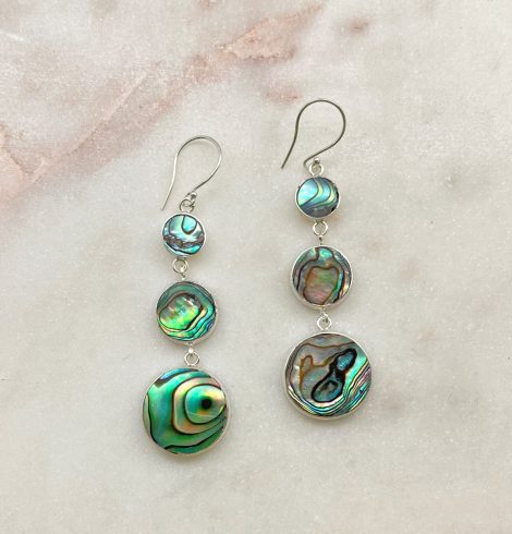 A photo of the Abalone Drop Earrings product