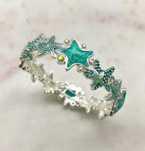 A photo of the Aqua Starfish Stretch Bracelet product