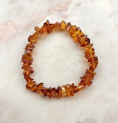 A photo of the Brown Baltic Amber Stretch Bracelet product