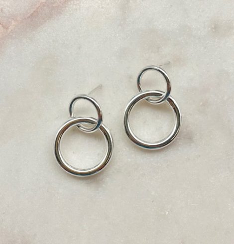 A photo of the Double Circle Earrings product