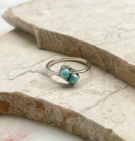 A photo of the Double The Fun Larimar Ring product