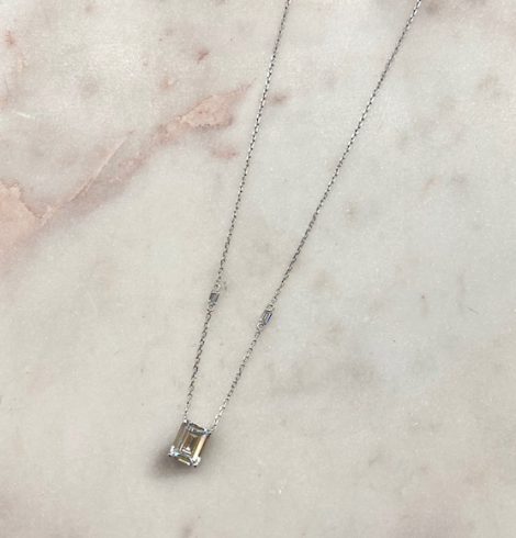 A photo of the Emerald Cut Pendant Necklace product