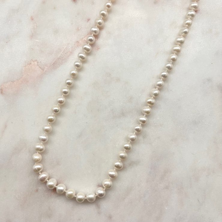 A photo of the Fresh Water Pearl Necklace with Sterling Silver Clasp product
