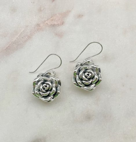 A photo of the Hanging Rose Earrings product