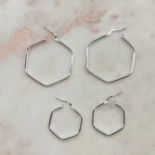 Hexagon Hoop Earrings Best of Everything Online Shopping