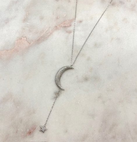 A photo of the Moon & Star Necklace product