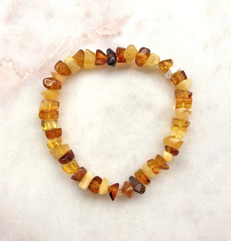 A photo of the Multi Color Baltic Amber Stretch Bracelet product