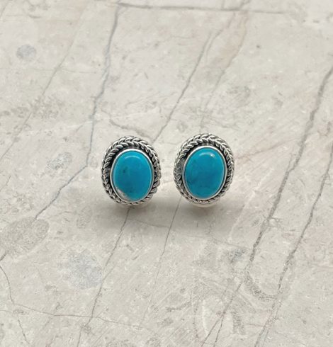 A photo of the Oval Turquoise Cable Studs product