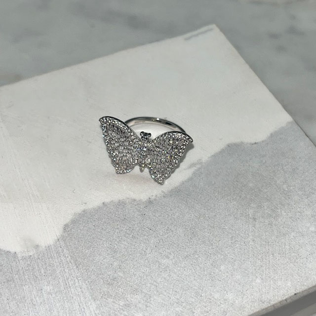 A photo of the Rhinestone Butterfly Ring product