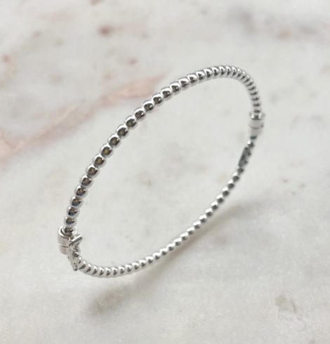 A photo of the Sterling Silver Beaded Bangle product