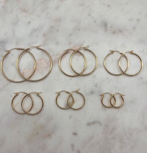 A photo of the Gold Plated Sterling Silver Hoops product