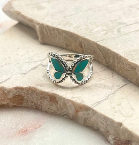A photo of the Turquoise Butterfly Ring product