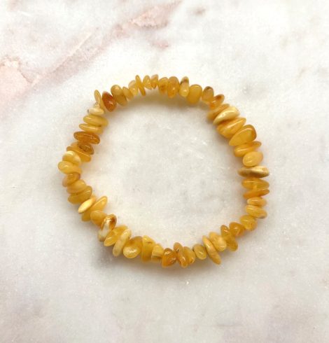 A photo of the Yellow Baltic Amber Stretch Bracelet product