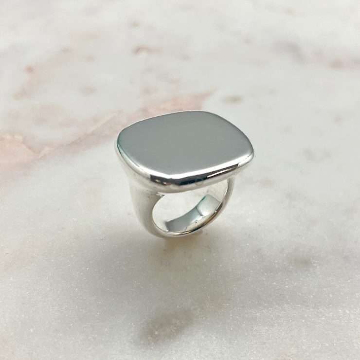 A photo of the Sterling Silver Square Signet Ring product