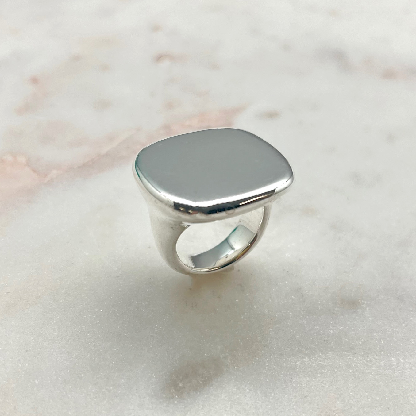 Sterling Silver Square Signet Ring - Best of Everything | Online Shopping