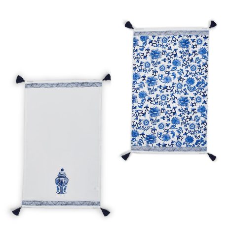 A photo of the Blue Willow Ginger Jar Dish Towel Set product