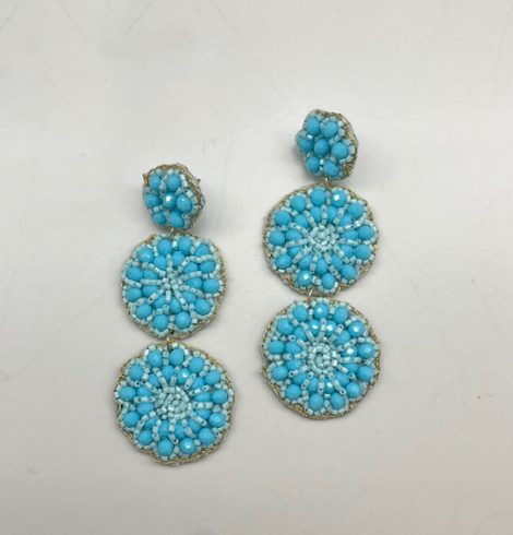 A photo of the Remi Beaded Earrings in Blue product