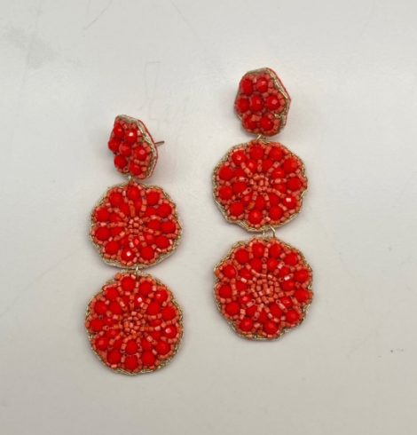 A photo of the Remi Beaded Earrings in Orange product