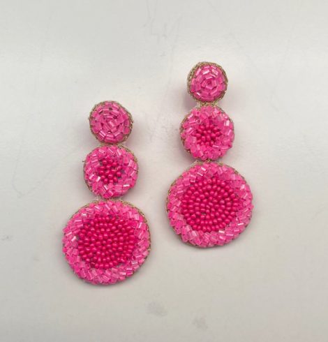 A photo of the Rita Beaded Earrings in Pink product