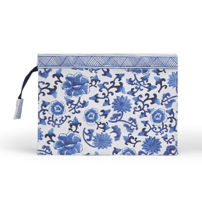 A photo of the Chinoiserie Multipurpose Pouch In Blue Floral product