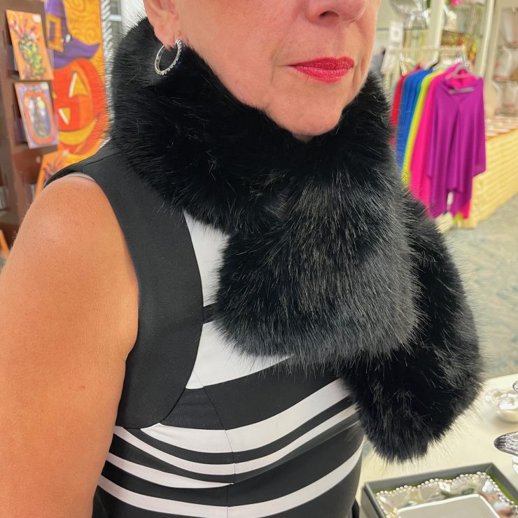 A photo of the Faux Fur Pull-Through Scarf product